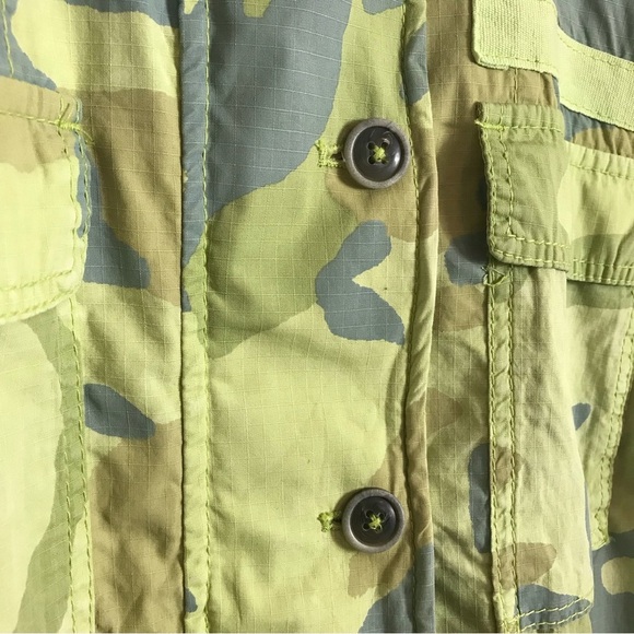 Free People XS Lead The Way Green Camo Utility Barn Coat Oversized Pockets - Picture 10 of 11